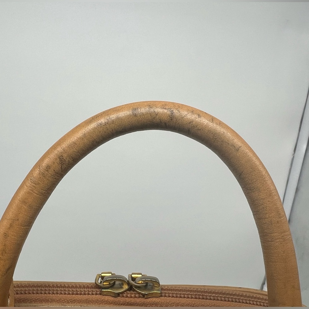 BALLY Vintage Monogram Bolide Tan Brown Leather Black Vinyl Leather Doctor Bag - Picture 7 of 14